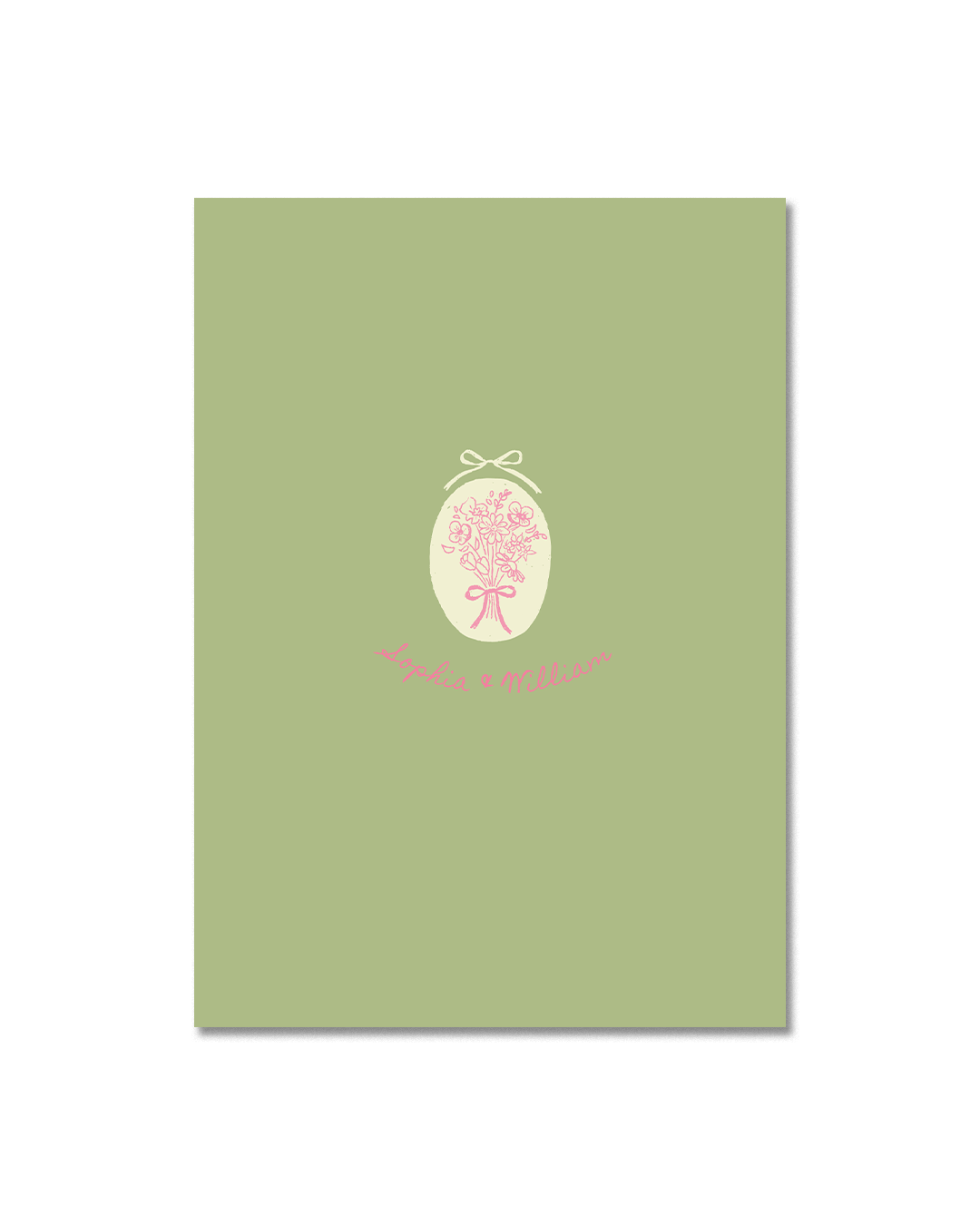 Green Botanical Wedding Invitation – Main Card