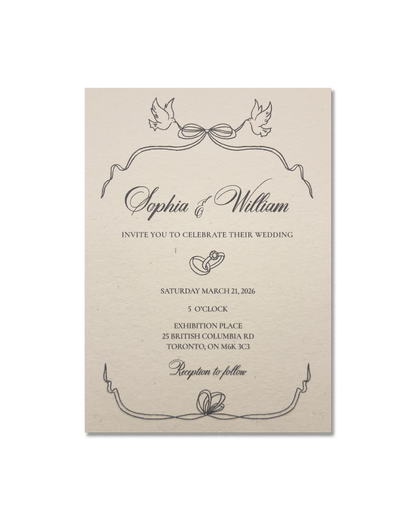 Vintage Lovely Wedding Invitation – Main Card