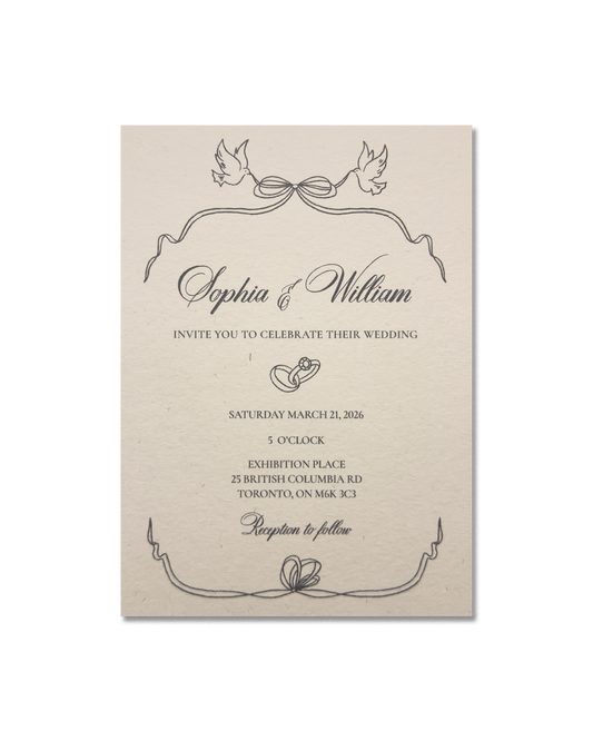 Vintage Lovely Wedding Invitation – Main Card