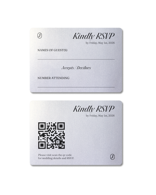 Shimmer White Wedding Invitation – RSVP