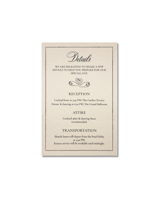 Vintage Lovely Wedding Invitation – Details Card